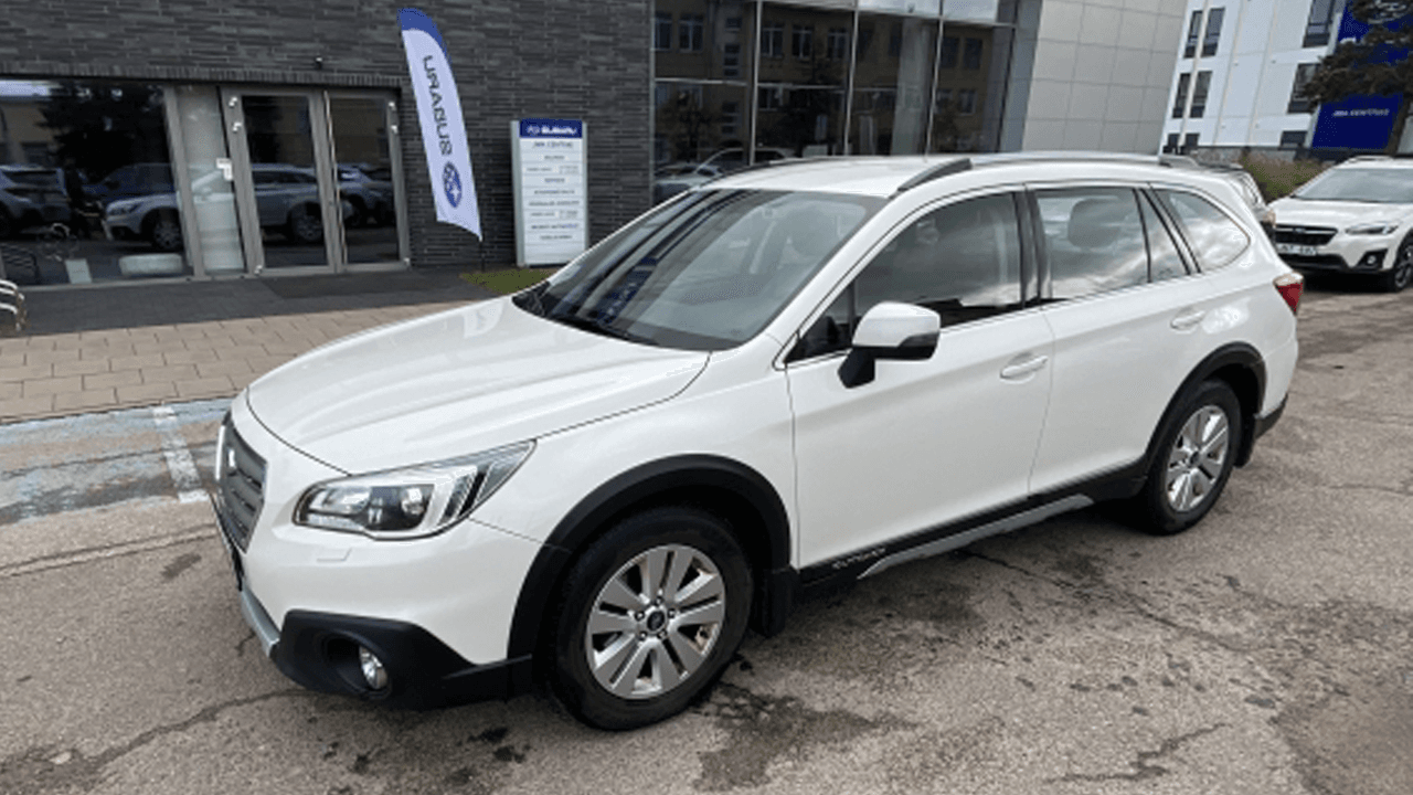 Subaru Outback In Front Of Subaru Vilnius Salon